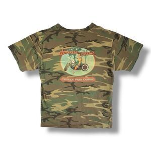 Vintage LAT Sport Single Stitch Camo Donnie Mac’s Trailer Park Cuisine T-Shirt S